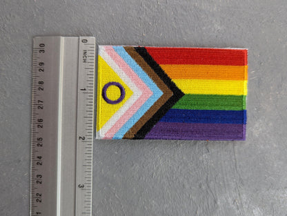 Patch Brodé Intersex Progress Pride, Écusson à Coudre ou Thermocollant, Accessoire Fierté LGBT