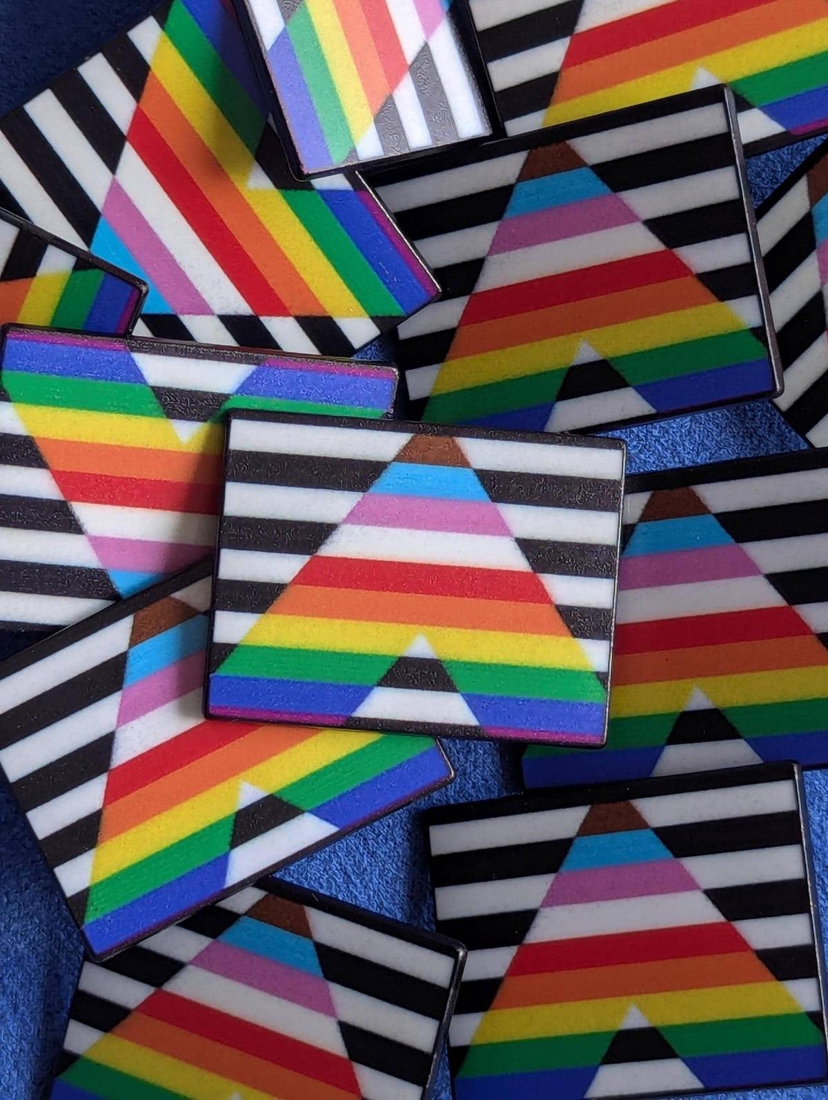 pin's Drapeau "Progress Pride" Allié LGBT, fierté Trans, Badge rectangle en Émail